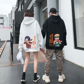Áo Hoodie Dáng Rộng In Hình Anime Phong Cách Nhật Bản Cho Cặp Đôi