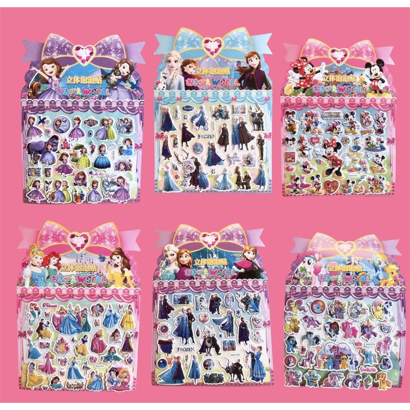 Sticker Hình Dán Elsa Sophia Mickey Pony Búp bê - Giấy tô màu công chúa