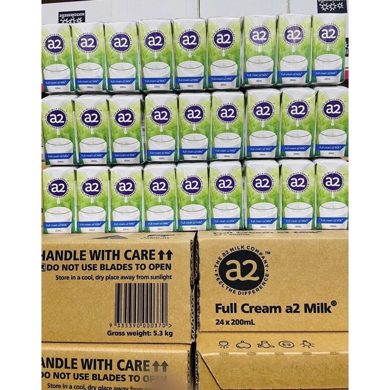 SỮA A2 NGUYÊN KEM ÚC  - Sữa A2 Nước PHA SẴN hộp 200ml Thùng 24 hộp