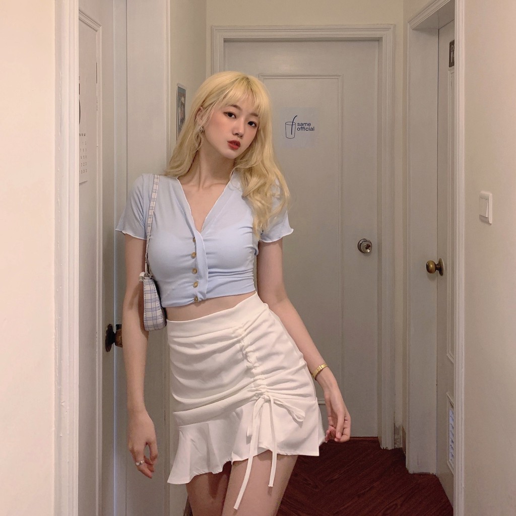 Chân váy ngắn dây rút 💎 Chân váy ngắn rút dây phong cách Hàn Quốc 💎 Chân váy ulzzang siêu xinh - ZaZi CV08 | BigBuy360 - bigbuy360.vn