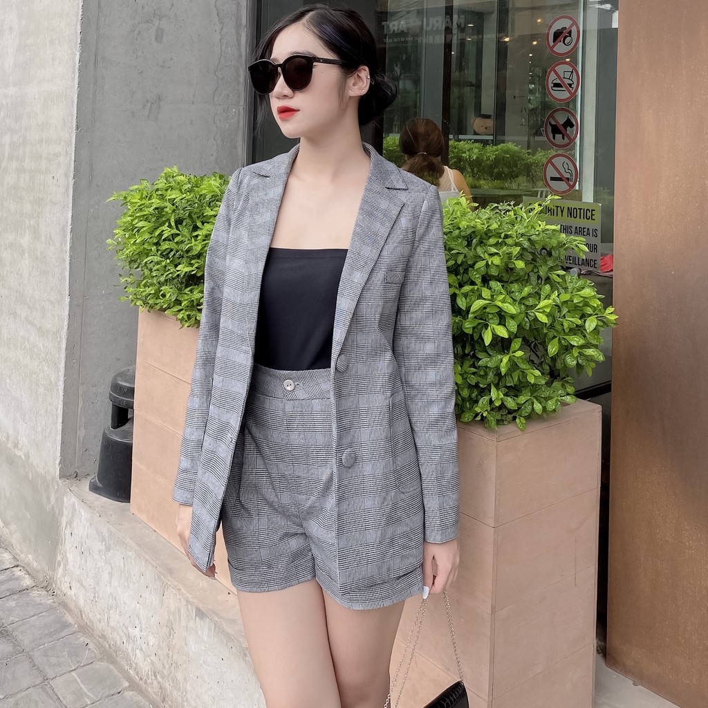 [HÀNG THIẾT KẾ] Bộ áo vest kèm quần short trẻ trung 2 lớp chất liệu cao cấp | BigBuy360 - bigbuy360.vn