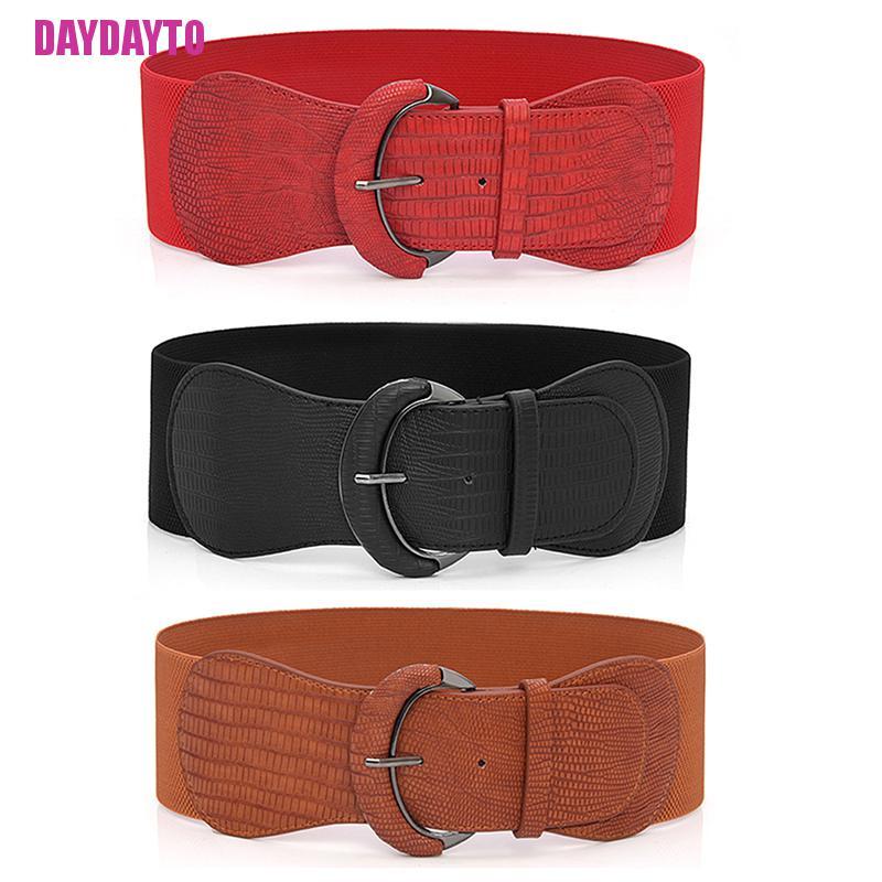 Thắt Lưng Giả Da Bản Rộng Co Giãn Thời Trang Cho Nữ