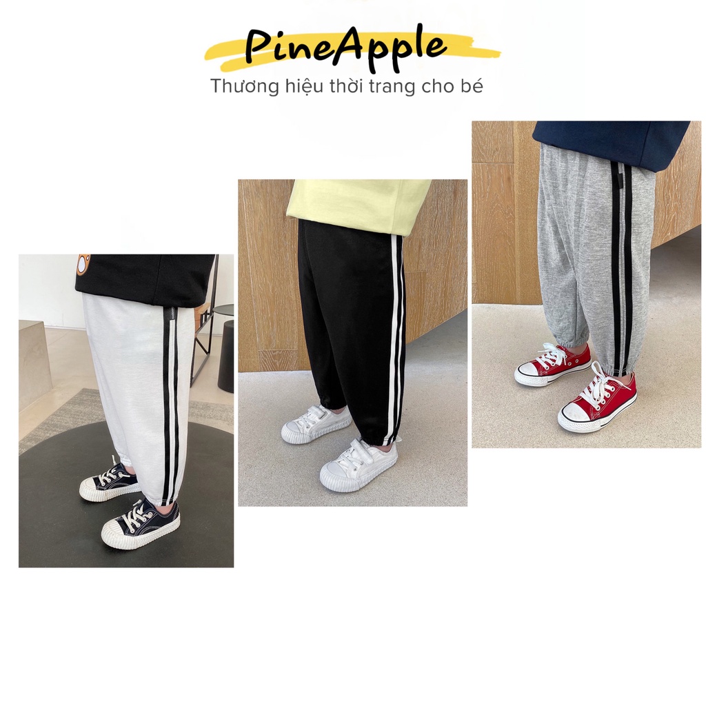 Quần Dài Dáng Thể Thao Cho Bé Trai Bé Gái Chất Cotton Mềm Mịn, Co Giãn Tốt Size 8Kg Đến 22Kg PineApple Store