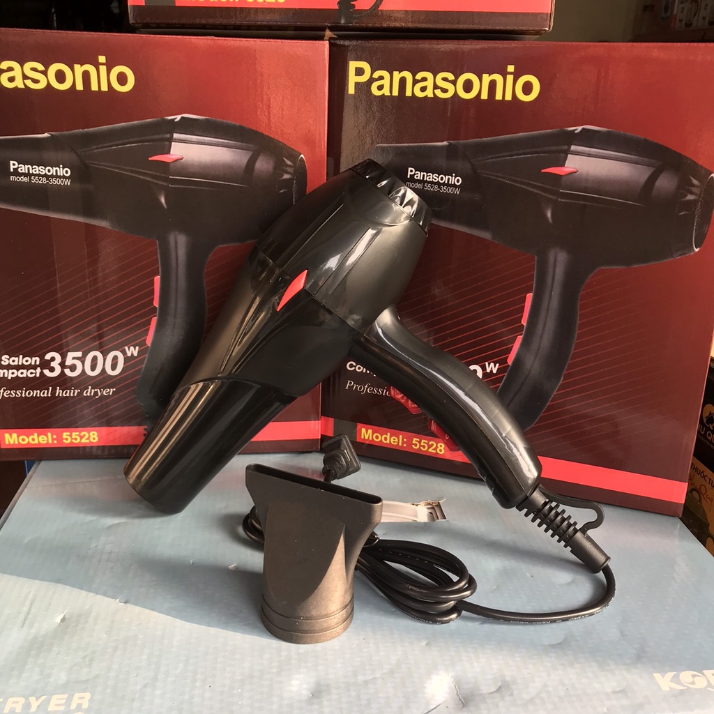 Máy sấy tóc Panasonio 5528-3500w, công suất khỏe, máy sấy 2 chiều nóng lạnh,có đèn xanh khi sấy ,dòng máy siêu bền.