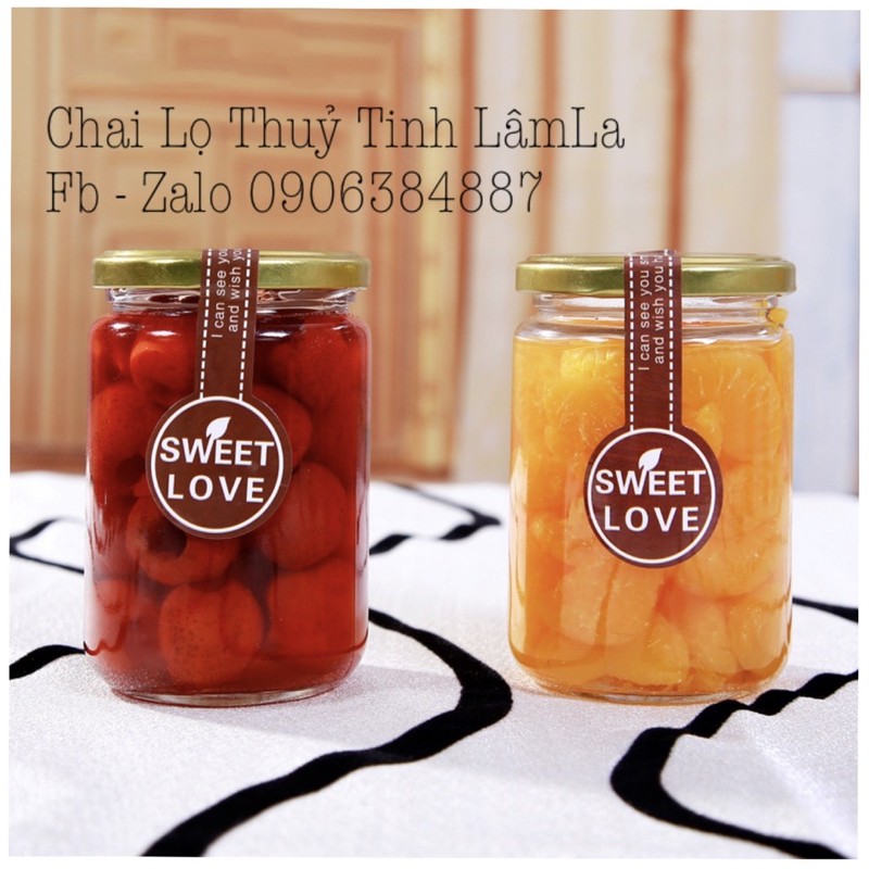 Hũ Thuỷ Tinh Tròn Nắp Thiếc 350ml