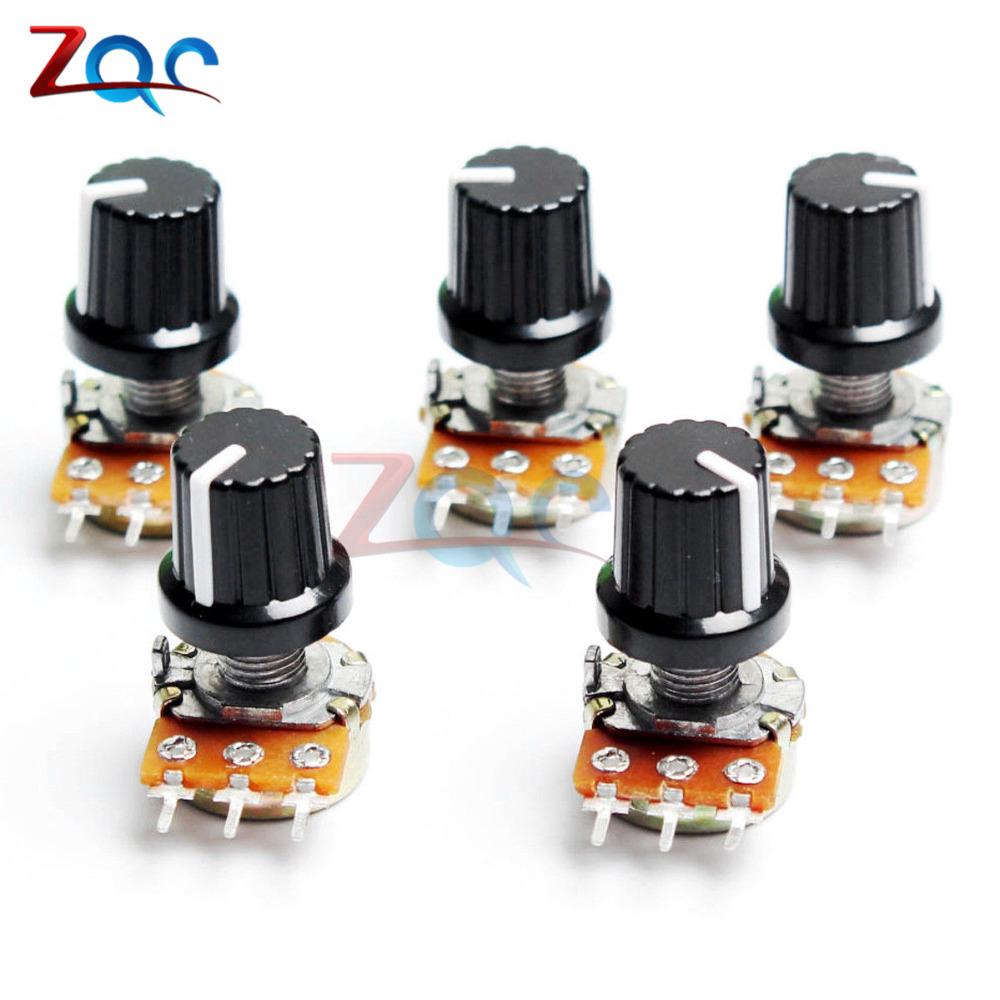 Set 5 nút công tắc xoay điều chỉnh WH148 10K 1K 100K 5K 50K 20K OHM B10K 103 B10K B1K B100K B5K B50K