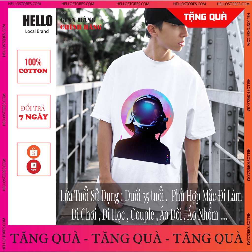 Áo phông Áo thun Unisex tay lỡ form rộng , thun cổ tròn tay lỡ mix đồ cực kỳ đơn giản in hình Hello Baugasm UFO_Ap52 | BigBuy360 - bigbuy360.vn