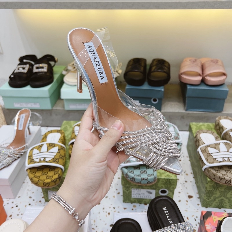Sandal mika đá xoắn AQUAZZURA fullbox