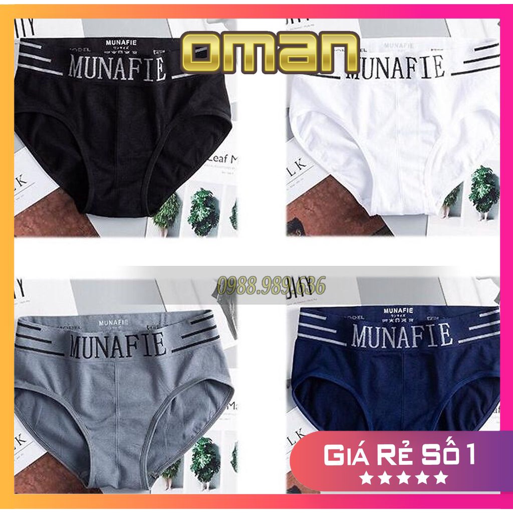 Quần lót nam tam giác nam dệt kim, Quần sịp tam giác nam Munafie cao cấp SC03 Freesize 43-75kg - OMAN