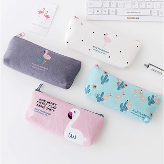[Mẫu Mới] Túi Đựng Bút, Ví Đựng Bút Cute Hoạ Tiết Hông Hạc