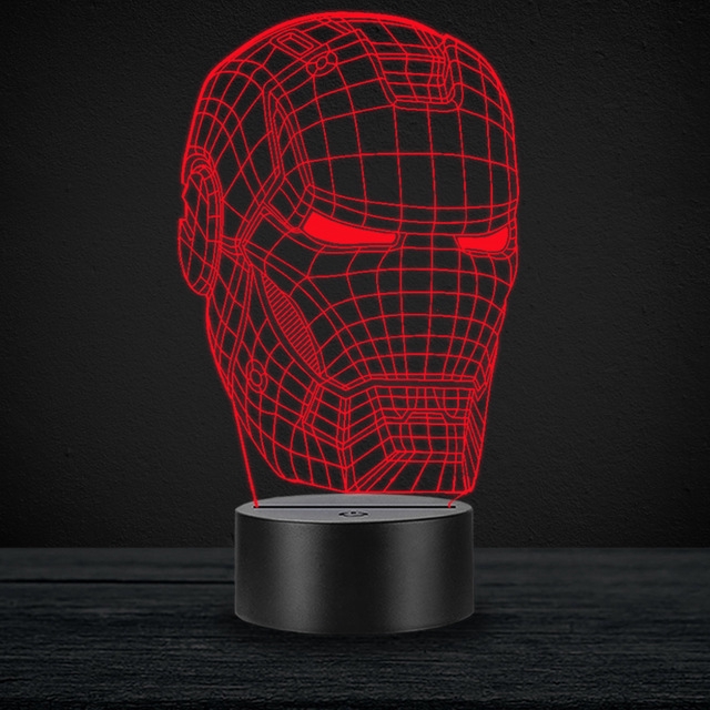 Đèn Ngủ led usb Điều Khiển Từ Xa Hình Siêu Anh Hùng Người Nhện / Người Dơi / Người Sắt Cho Người Hâm Mộ marvel