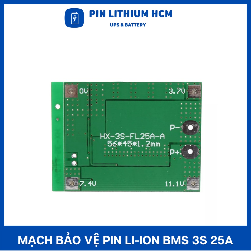 Mạch bảo vệ pin Li-ion 18650 3S 25A chuyên dụng