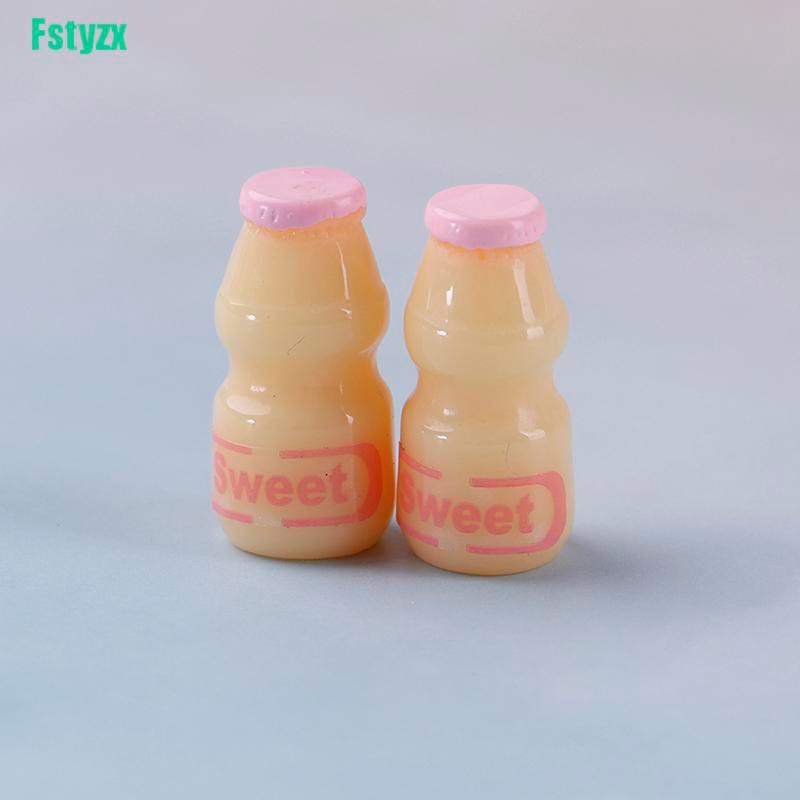 fstyzx 2PCS 1:12 Dollhouse miniature Japanese and Korean food accessories yogurt bottle