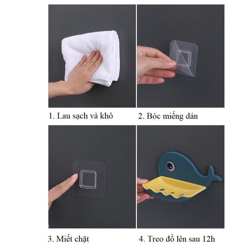 Kệ Để Xà Bông Nhà Tắm Dán Tường Hình Cá Voi Siêu Xinh