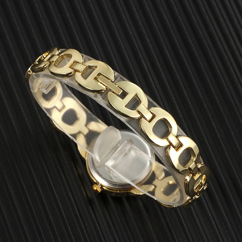 Đồng Hồ Đeo Tay Mặt Tròn Đính Đá Thời Trang Cho Nữ