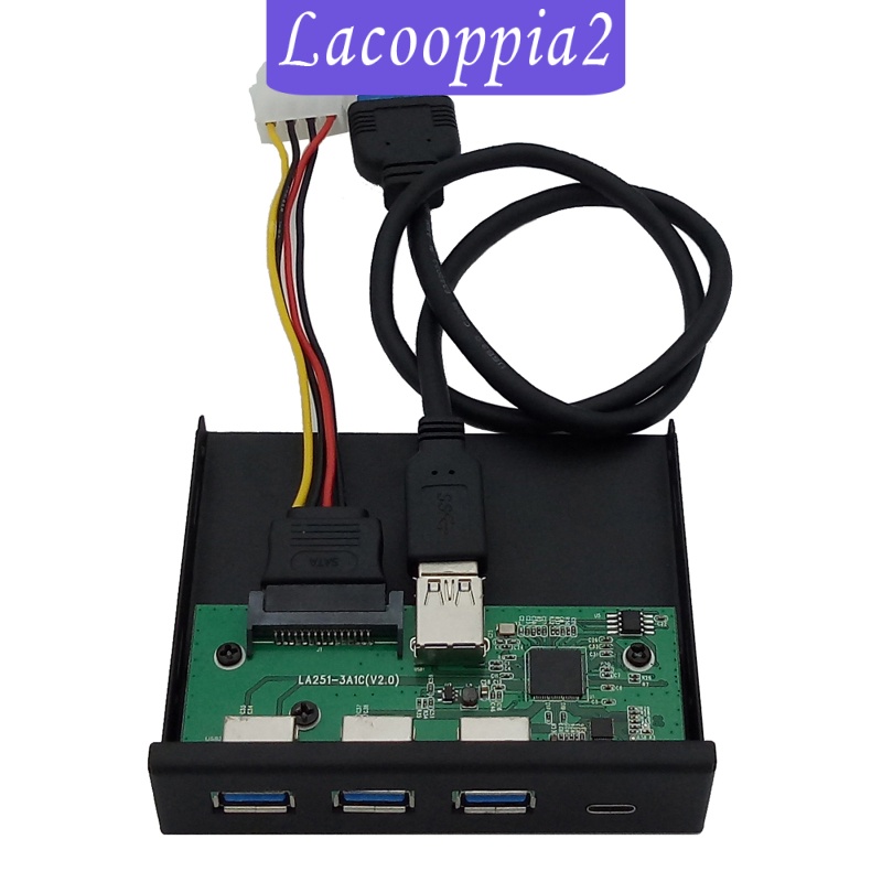 [LACOOPPIA2] USB 3.0 3.5&quot; 4-Port Interface Hub Front Panel Hub Expansion Board Card 6Gbps