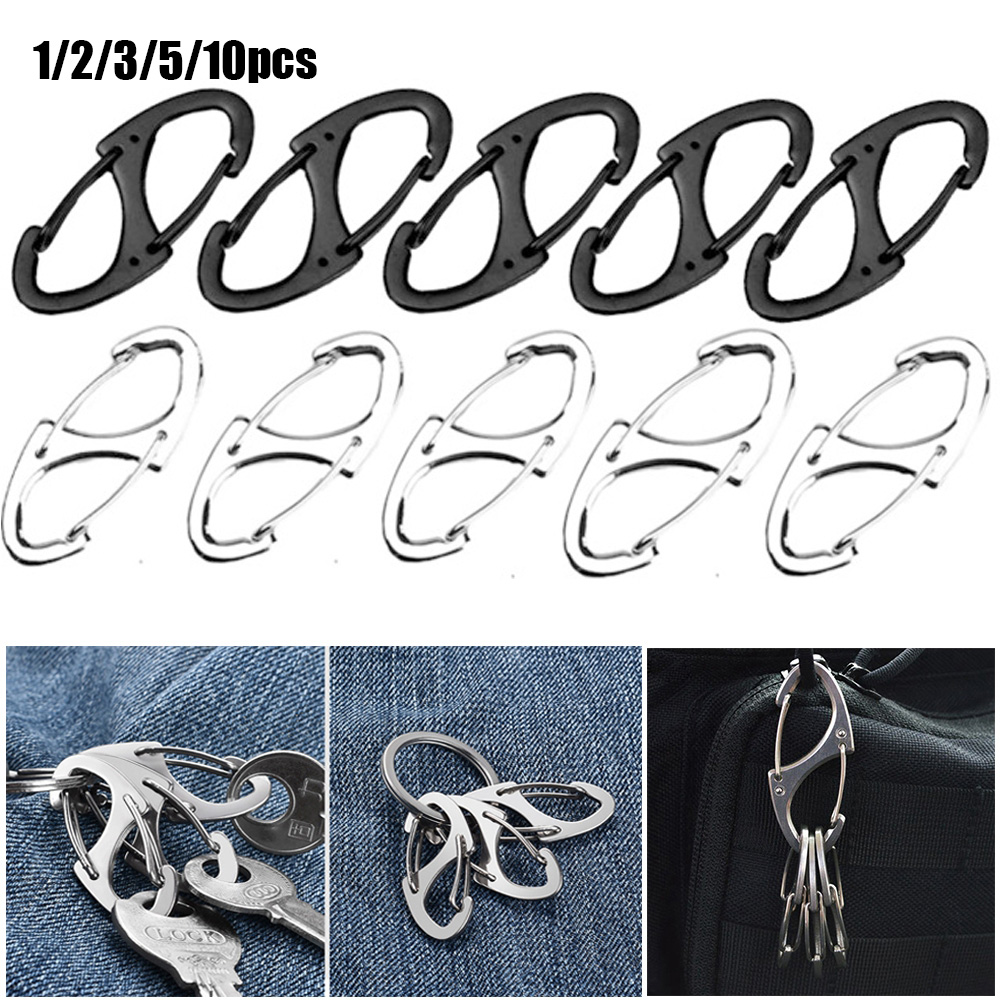 Bộ 1 / 2 / 3 / 5 / 10 Móc Khóa Mini Số 8 Bằng Nhôm Tiện Dụng