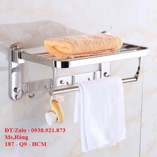 Giá treo khăn nhà tắm đa năng inox 304 có móc treo - mc0483