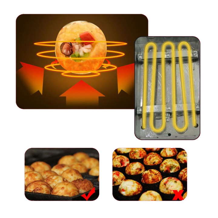 Máy làm bánh bạch tuộc takoyaki công nghiệp 28 lỗ