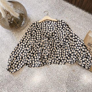 Áo peplum hoa cúc H2900 (hình thật)