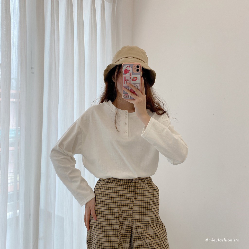 [ Miều ] Áo tay dài form rộng trơn ATD Pure Color
