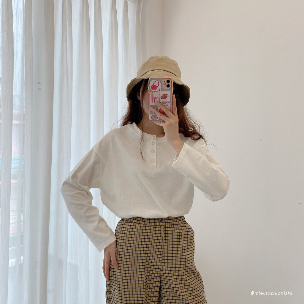 [Miều Fashionista] Áo tay dài form rộng trơn ATD Pure Color