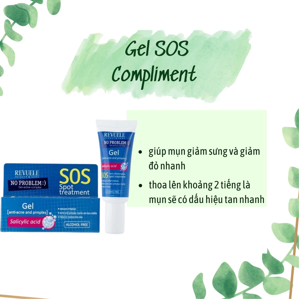 Gel chấm mụn SOS Compliment No Problem 25ml giúp loại bỏ mụn nhanh chóng