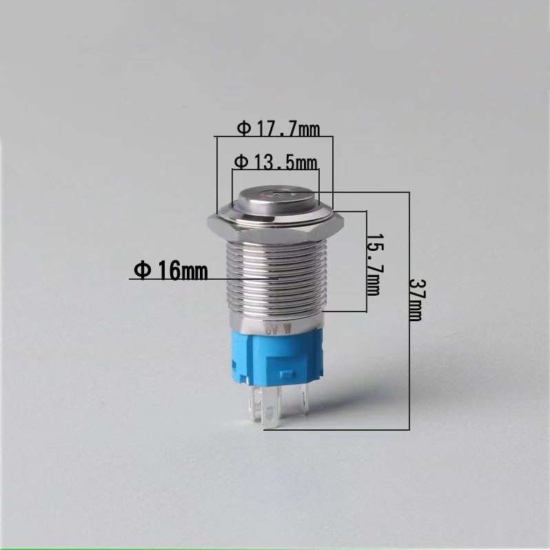 Nút Bấm Công Tắc Đèn Led 16mm 12-24V Chuyên Dụng Cho Xe Hơi / Xe Máy