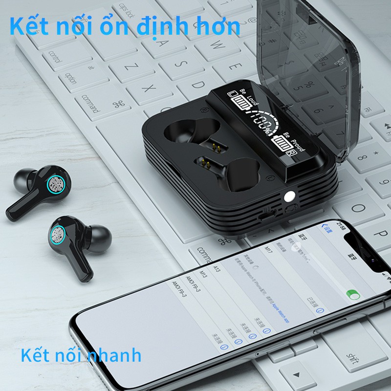 Tai nghe Bluetooth R1 TWS không dây kiểu nhét tai cho iPhone Android