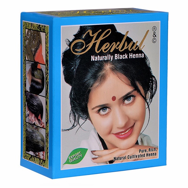 [Quà Tặng] Thuốc Nhuộm Tóc Thảo Dược Herbul Henna Ấn Độ - Màu Đen Natural Black + Tặng Lược Nhuộm Tóc