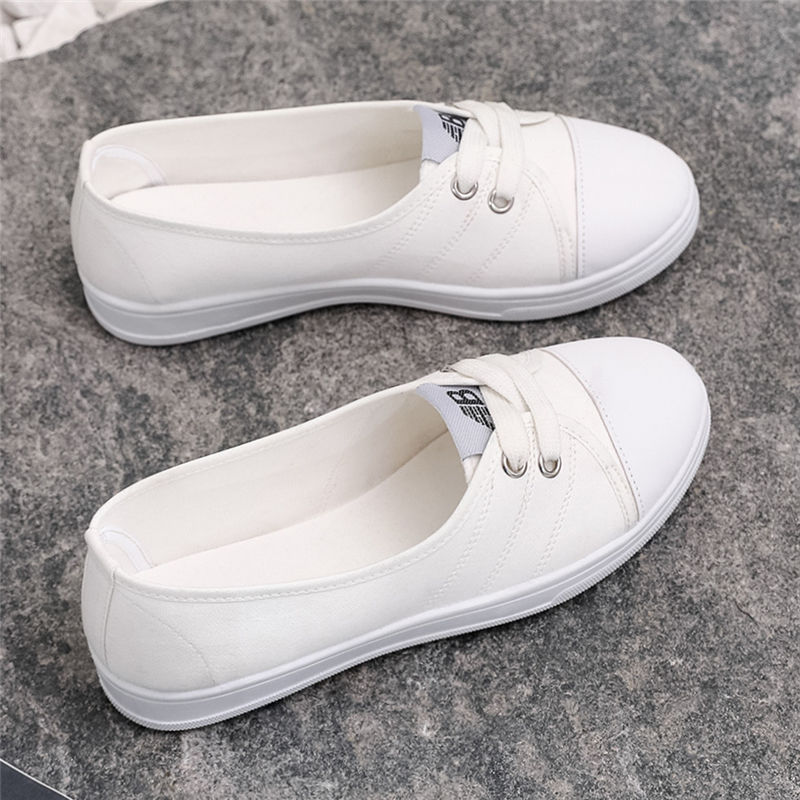 Women's White Shoes Breathable Canvas Shoes