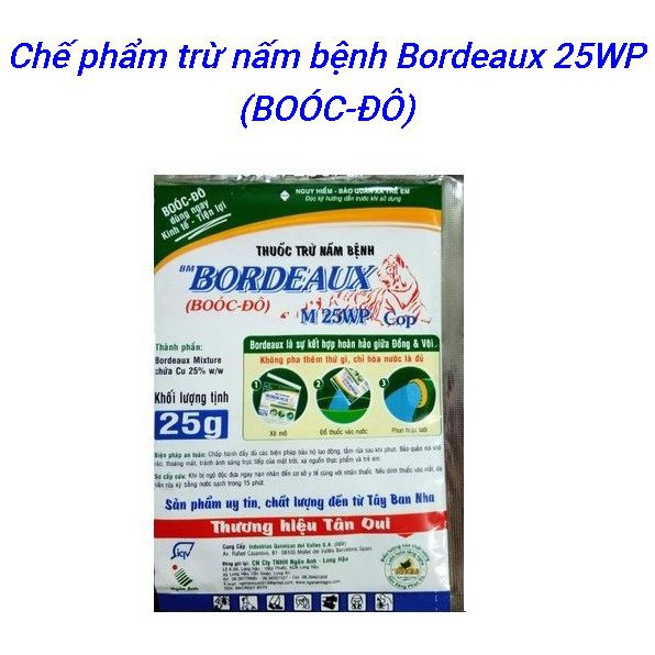 Bordeaux M 25WP gói 25 gram - Bóc Đô thuốc trừ nấm bệnh cây trồng chứa vi lượng gốc Đồng