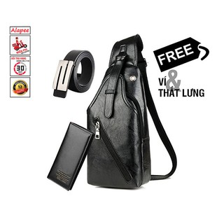 [COMBO 3 CỰC SỐC] Túi Đeo Chéo Da Cao Cấp + Ví + Thắt Lưng TC02