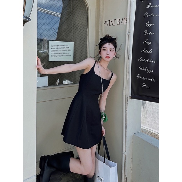 Đầm Dài Hai Dây Dáng Chữ A Hai Dây Phong Cách Thời Trang Pháp Dành Cho Nữ