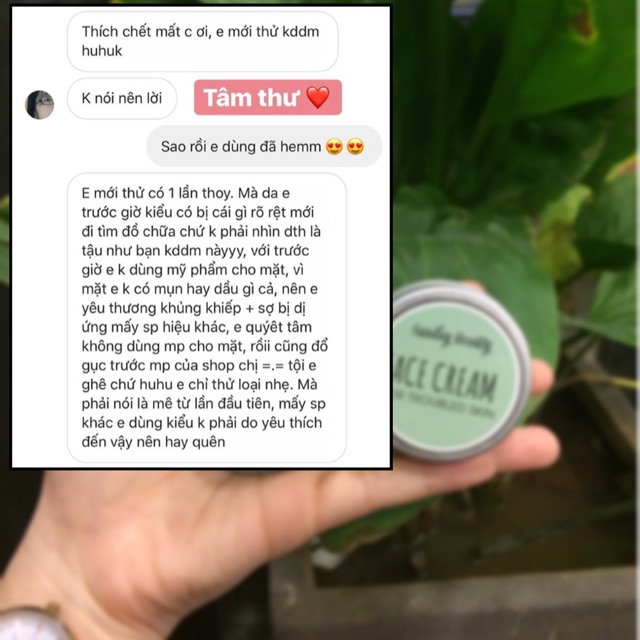 Kem dưỡng da mụn/da nhạy cảm handmade