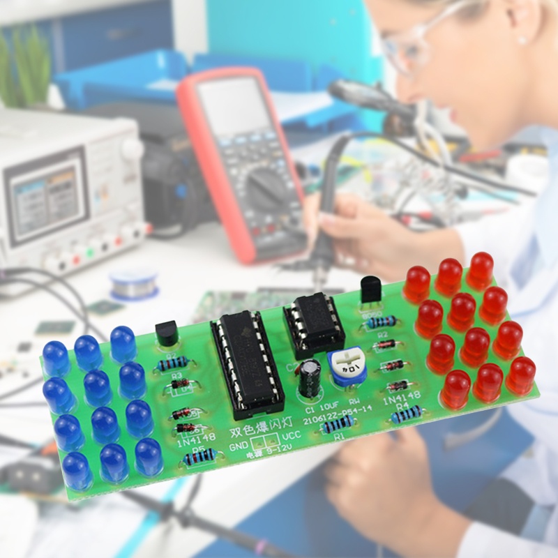 Bảng Mạch Phát Sáng Hai Màu NE555 + CD4017