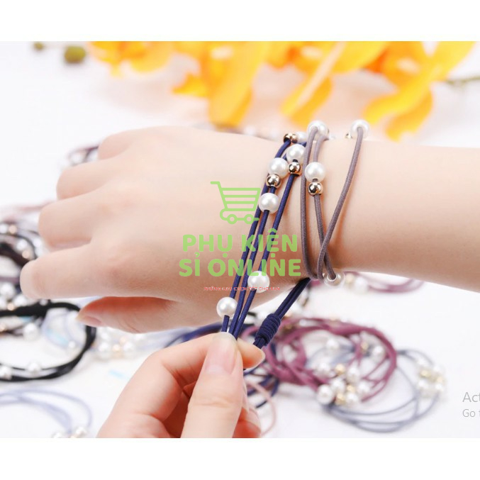 Dây cột tóc đính hạt co giãn phong cách Hàn Quốc xinh Store4girls