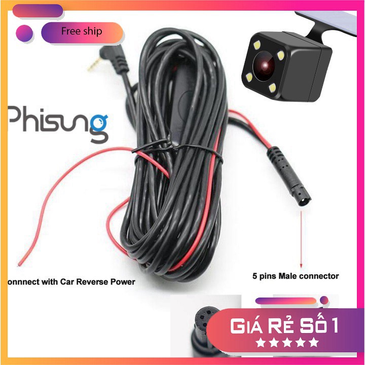 Camera lùi 4 led, chống nước, dài 6m, hỗ trợ nhìn ban đêm cao cấp CM84-4 (Màu đen) B | BigBuy360 - bigbuy360.vn