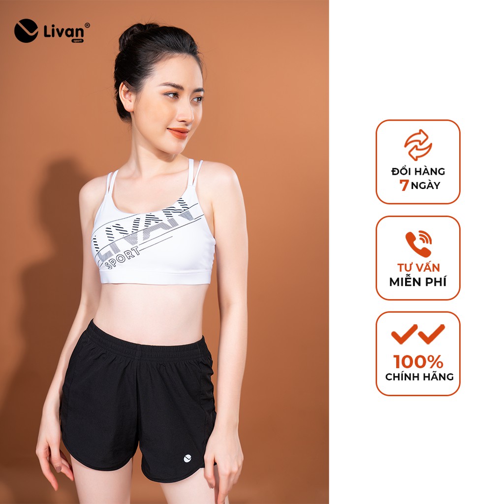 Áo Bra Thể Thao Livan Sport Phối Lưới In Thân Trước