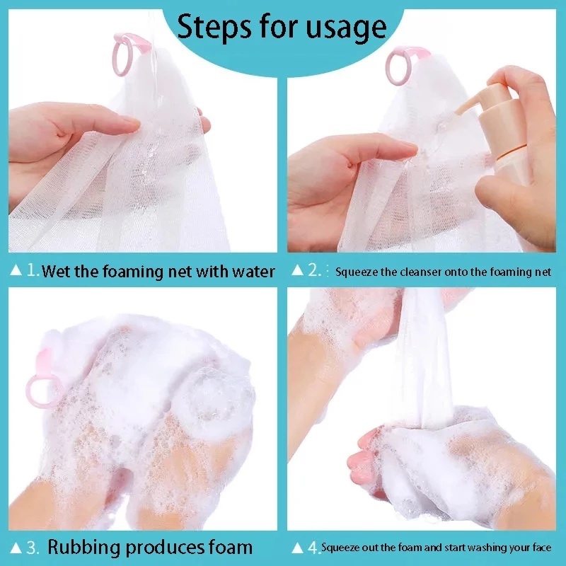 1 Túi Lưới Đựng Xà Phòng Tạo Bọt Tiện Dụng Cho Phòng Tắm