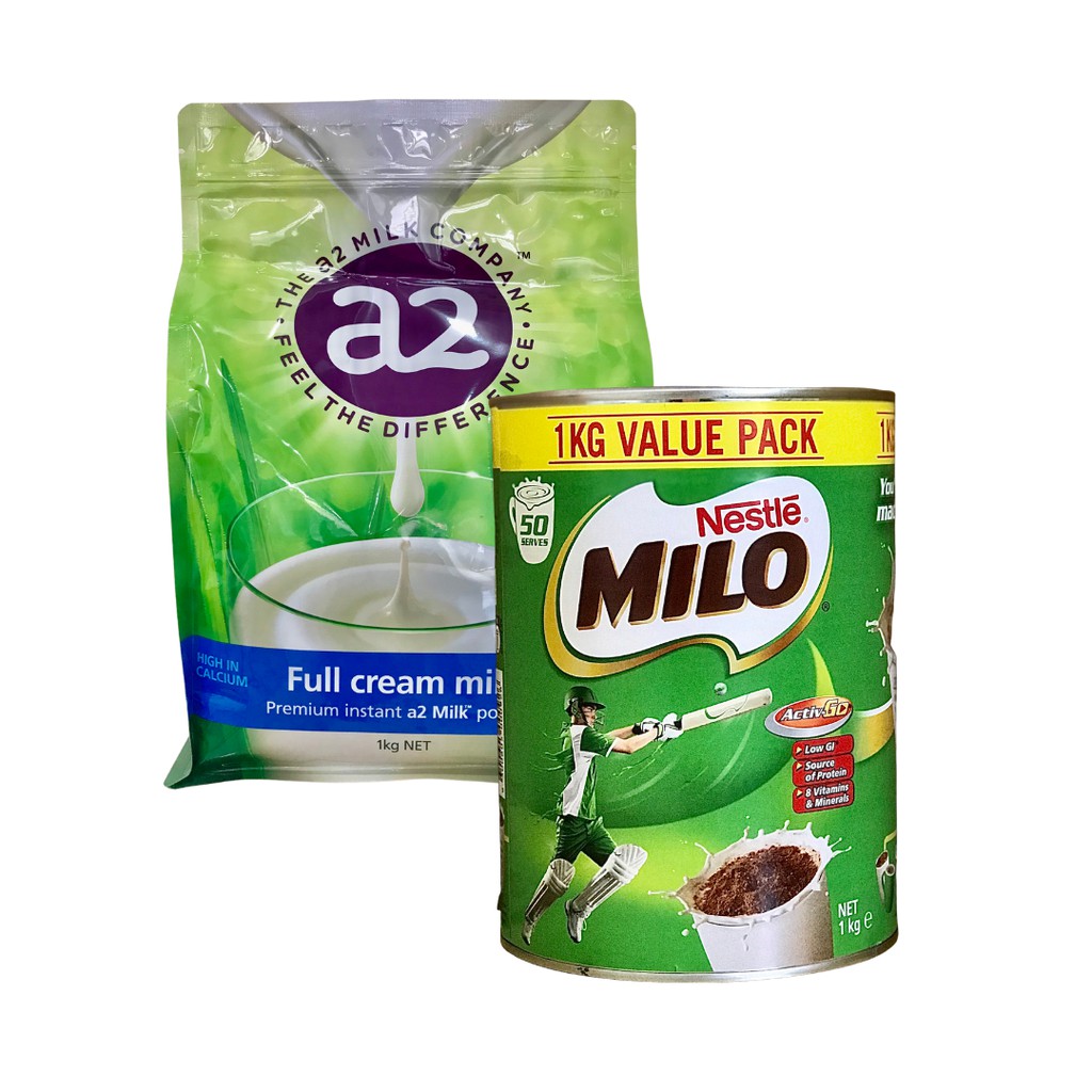 Combo Sữa bột A2 nguyên kem và Milo