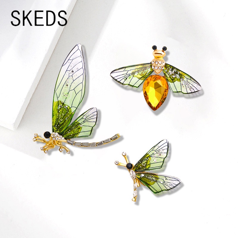 Ghim Cài Áo Hình Con Ong Đính Đá Pha Lê Thanh Lịch