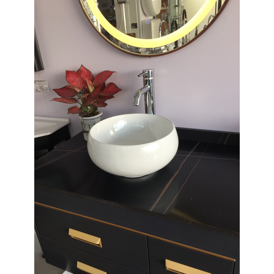Chậu lavabo rửa mặt đặt bàn tròn mini. đường kính 310mm