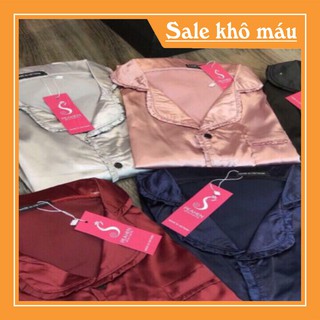 Bộ đồ lụa satin quần dài áo cộc