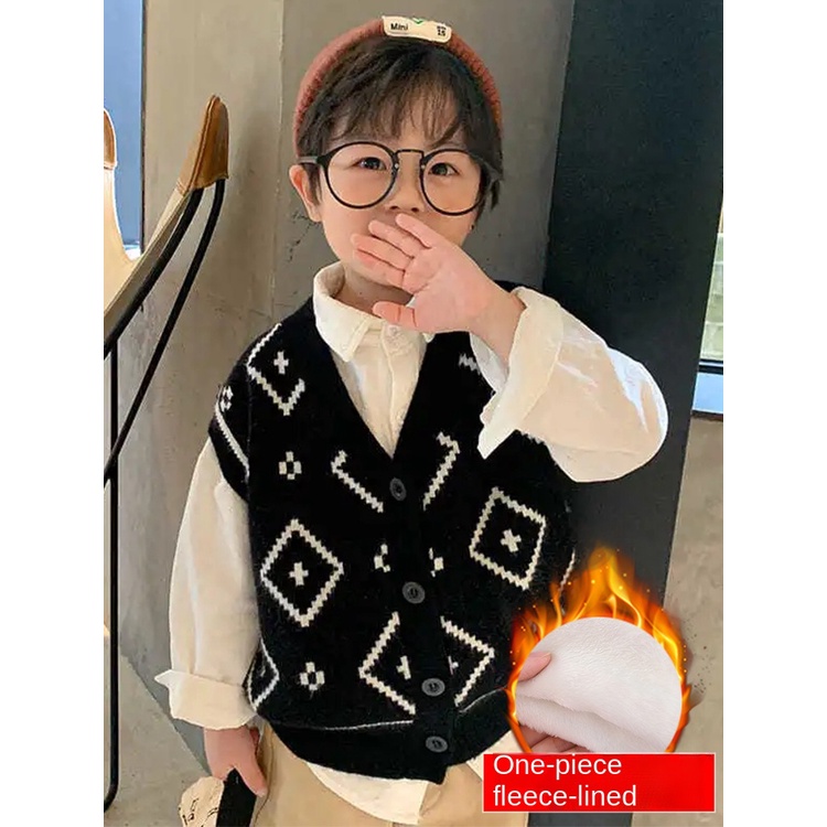 Áo Len Không Tay Bằng Nhung Thời Trang Thu Đông Mới 2021 Dành Cho Bé Trai