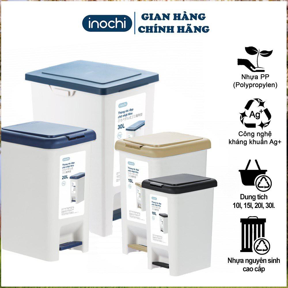 Thùng Rác inochi Cao Cấp - Thùng Rác Nhựa Đạp Chân Nắp Đậy, Làm Sọt Rác Văn Phòng, Đựng Rác Gia Đình