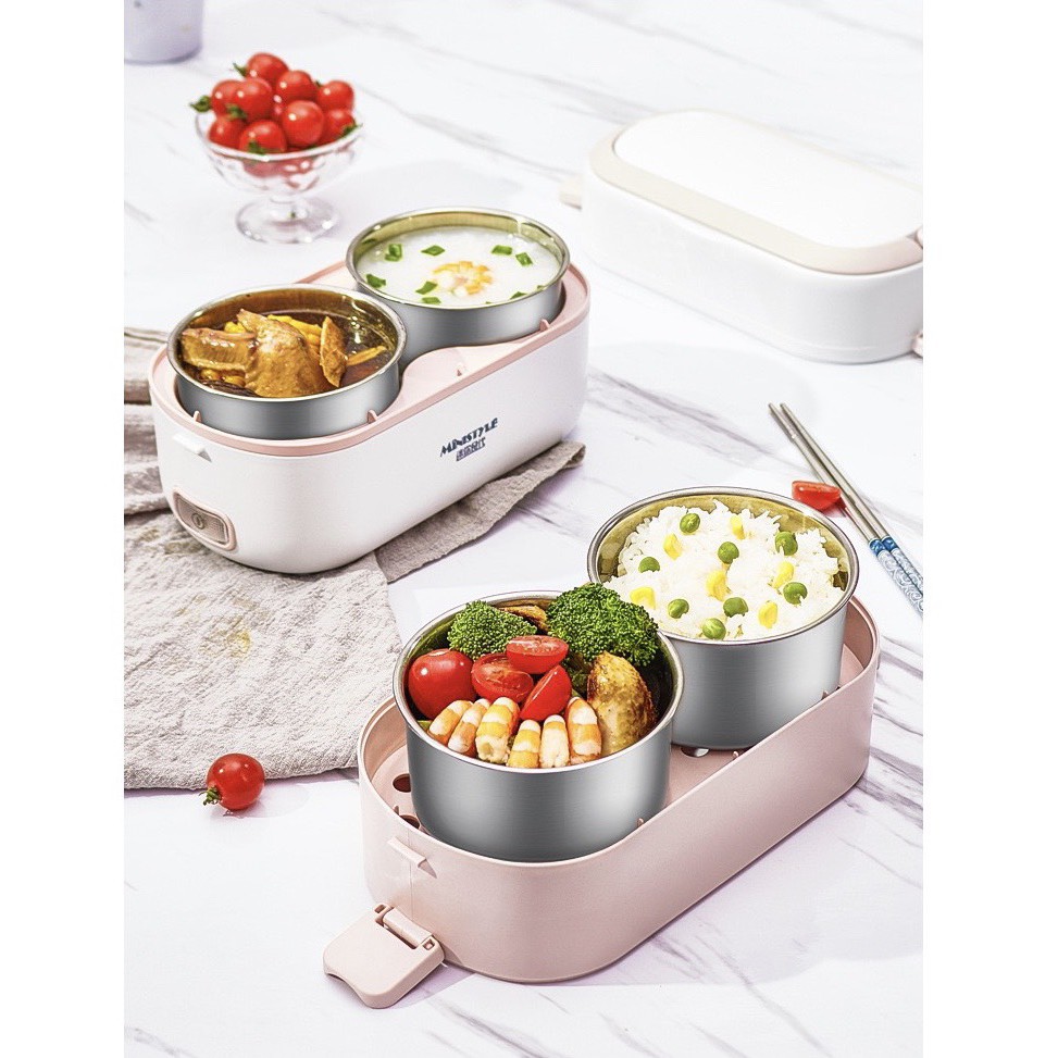 🎀Hàng Cao Cấp🎀Hộp Cơm Cắm Điện MINYSTYLE🎀Cắm Điện 3 Tầng,4 Bát Inox,Giữ Nhiệt,Hâm Nóng,Nấu Chín Thức Ăn🎀BH 3 Tháng🎀