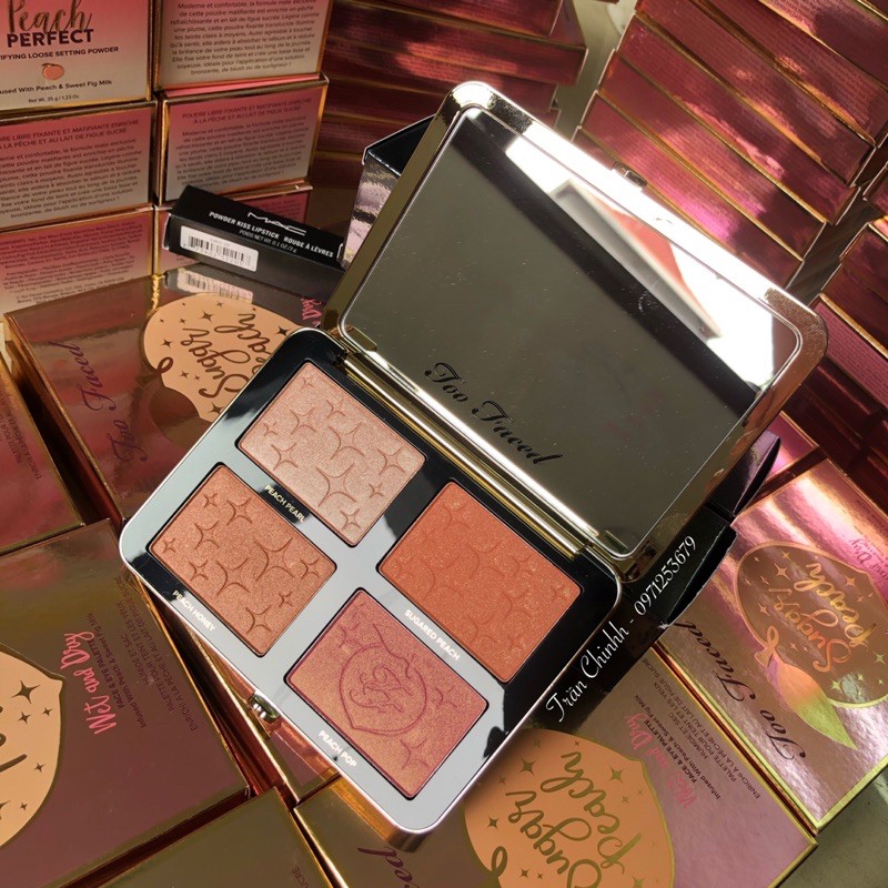 Có sẵn - Bảng phấn má TooFaced Sugar Peach 4 ô