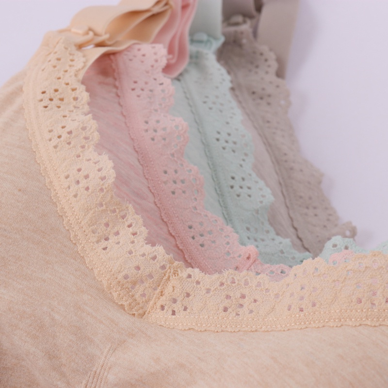 Áo Ngực Cotton Không Gọng Có Đệm Nâng Ngực Cho Mẹ Cho Bé Bú Sữa
