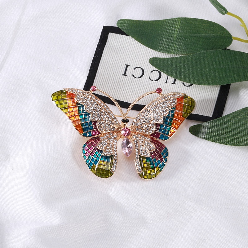 Trâm Cài Áo Hình Bướm Đính Đá Nhiều Màu Thời Trang